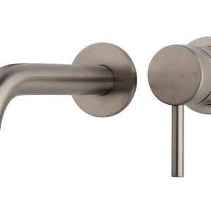 Caral afbouwdeel eenhendel wastafelkraan met coldstart geborsteld staal PVD