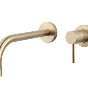 Caral Slim afbouwdeel eenhendel wastafelkraan met coldstart geborsteld messing PVD