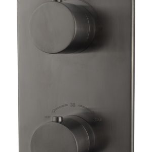 Caral afbouwdeel inbouwthermostaat 2 weg gunmetal PVD