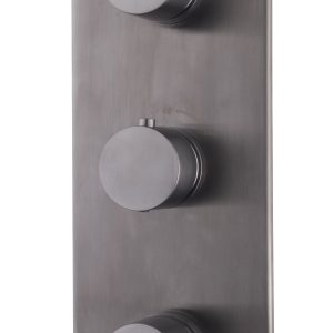 Caral afbouwdeel inbouwthermostaat 3 weg gunmetal PVD