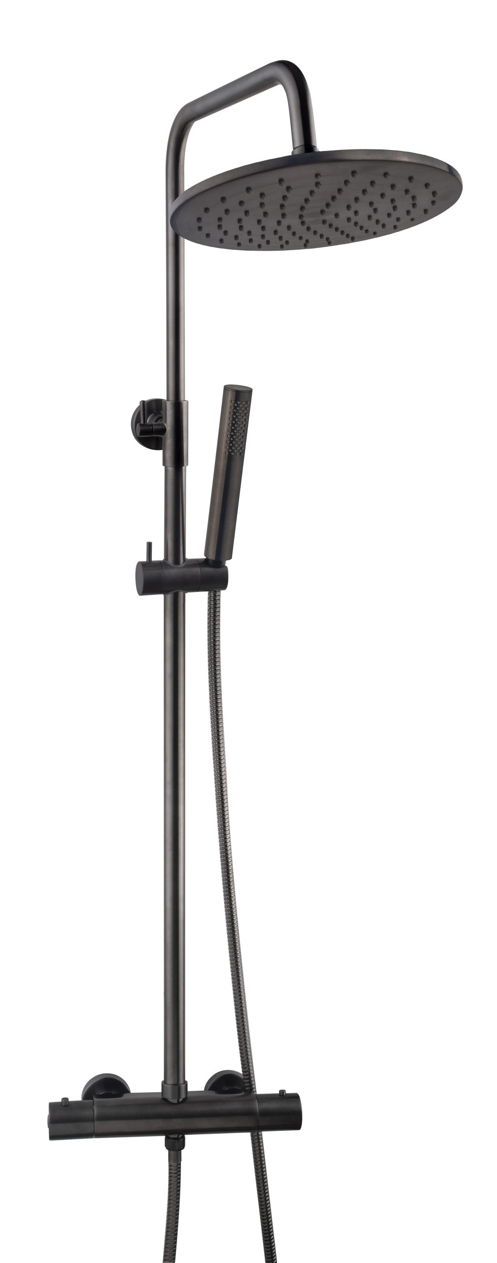 Caral thermostatische regendoucheset opbouw gunmetal PVD