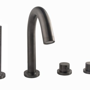 Caral afbouwdeel badrandthermostaat 4-gats gunmetal PVD