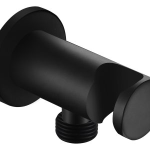 Nala wandaansluitbocht met handdouche houder 1/2" mat zwart