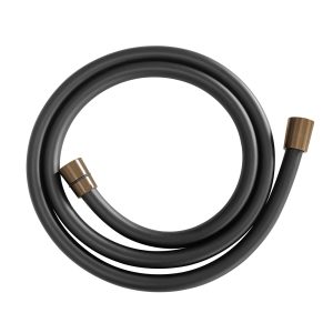 UniMatch doucheslang kunststof 150 cm mat zwart / geborsteld brons koper