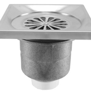 Riko Luxe doucheput met onderuitlaat 14 x 14 cm RVS