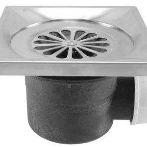 Riko Luxe doucheput met zijuitlaat 14 x 14 cm RVS