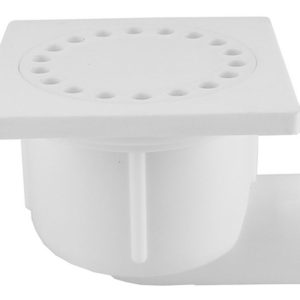 Doucheput met zijuitlaat kunststof 10 x 10 cm wit