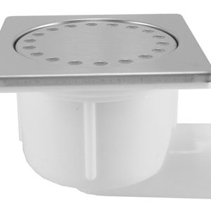 Doucheput met zijuitlaat kunststof 10 x 10 cm RVS