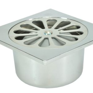 Riko doucheput met onderuitlaat 10 x 10 cm chroom