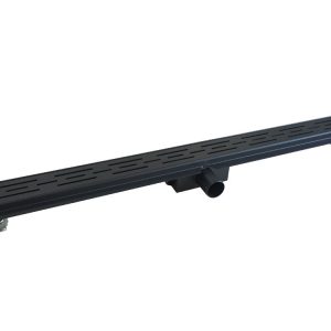 Douchegoot met flens en rooster 80 x 7 cm mat zwart