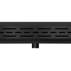 Douchegoot met flens en rooster 60 x 7 cm mat zwart