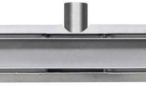 Douchegoot met flens en tegelrooster 60 x 7 cm RVS