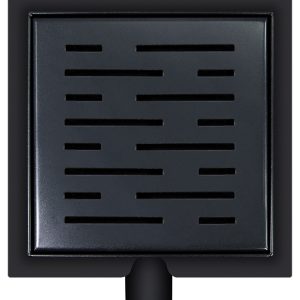 Doucheput met flens en zijuitlaat 15x15 cm mat zwart