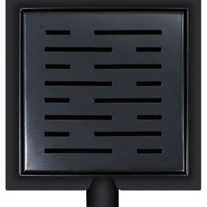 Doucheput met flens en zijuitlaat 20x20 cm mat zwart