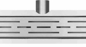 Eco douchegoot met flens en rooster 40 x 7 cm RVS