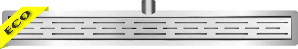 Eco douchegoot met flens en rooster 90 x 7 cm RVS