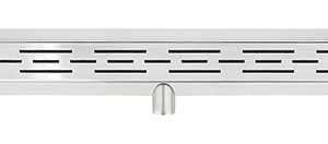 Eco douchegoot met flens en rooster 120 x 7 cm RVS