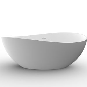 Waive vrijstaand ligbad 160 x 95 cm solid surface mat wit