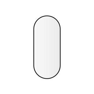 Renk spiegel met lijst ovaal 30 x 70 cm mat zwart