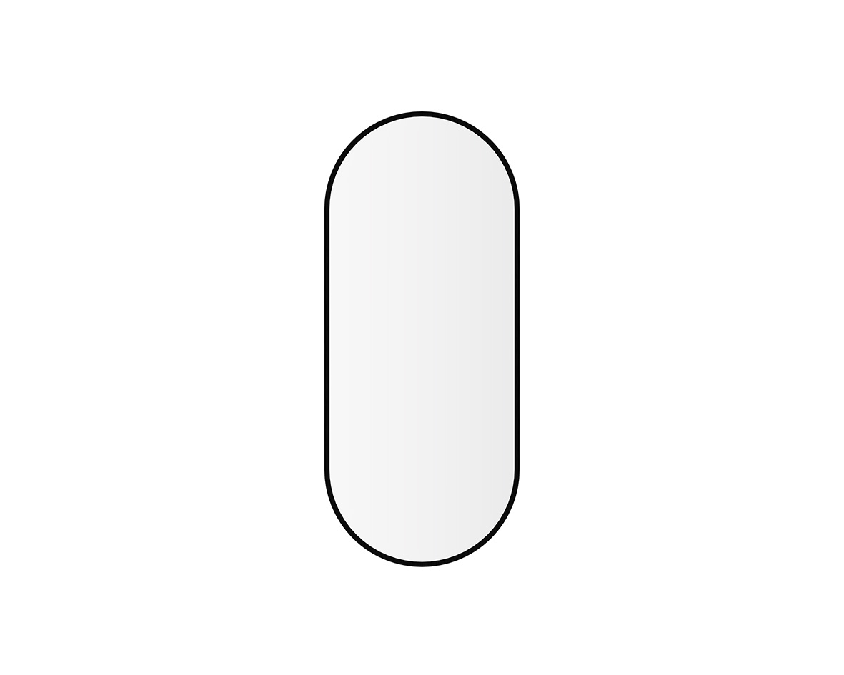 Renk spiegel met lijst ovaal 30 x 70 cm mat zwart
