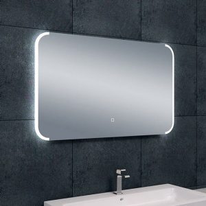 Bracket spiegel rechthoek met LED, dimbaar en spiegelverwarming 100 x 60 cm