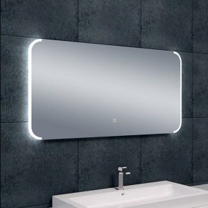 Bracket spiegel rechthoek met LED, dimbaar en spiegelverwarming 120 x 60 cm
