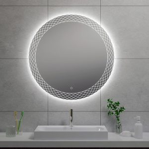 Deco spiegel rond met LED, dimbaar 80 cm