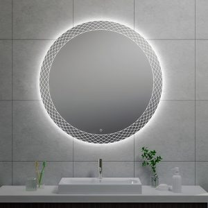 Deco spiegel rond met LED, dimbaar 100 cm