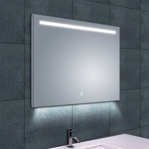 Ambi one spiegel rechthoek met LED, dimbaar en spiegelverwarming 80 x 60 cm