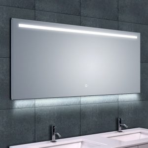 Ambi one spiegel rechthoek met LED, dimbaar en spiegelverwarming 140 x 60 cm