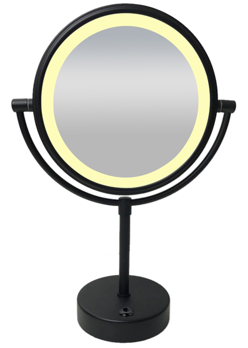 Scheerspiegel staand LED op batterijen mat zwart