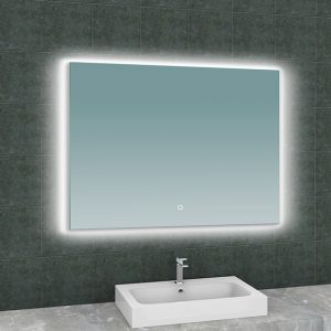 Soul spiegel rechthoek met LED, dimbaar en spiegelverwarming 100 x 80 cm