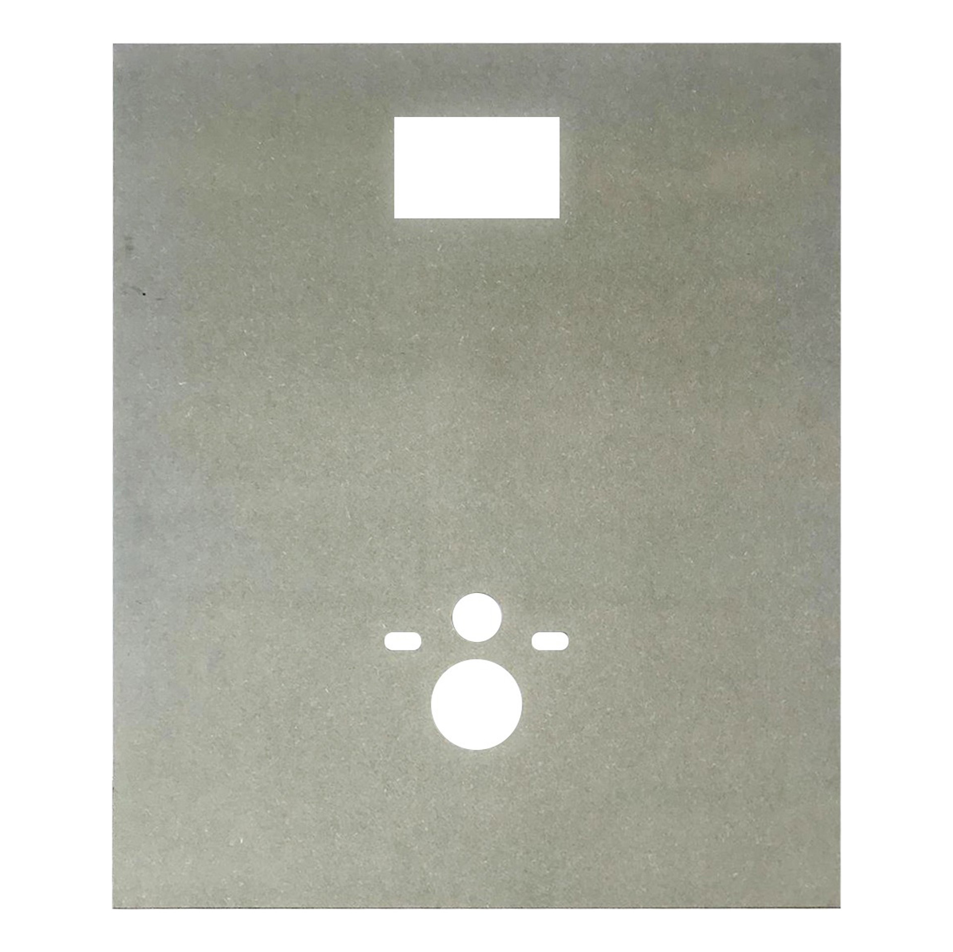 WATERWERENDE PLAAT VOOR HANGTOILET - MDF - VOORGEBOORD - GESCHIKT VOOR GEBERIT INBOUWRESERVOIRS - 122X100CX1,5 CM