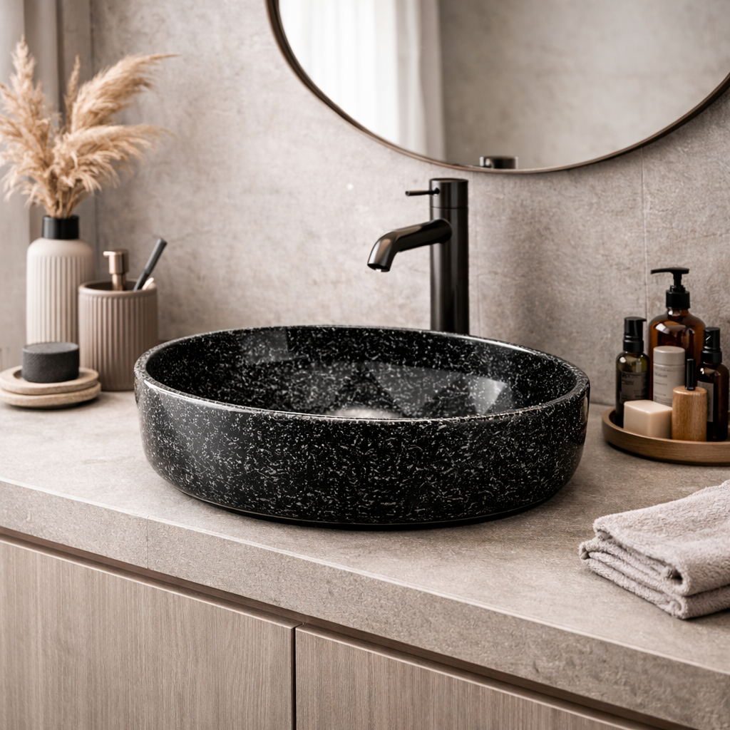 Vante Noir opbouw waskom | Zwart 410X410X150 KAYVIT