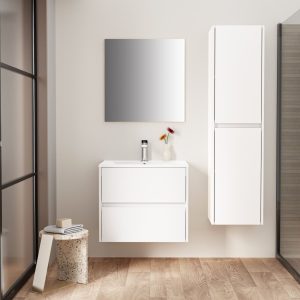 HAYAT | Badkamermeubel incl. wastafel | Glanzend wit 60 cm.