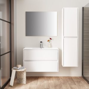 HAYAT | Badkamermeubel incl. wastafel | Glanzend wit 80 cm.