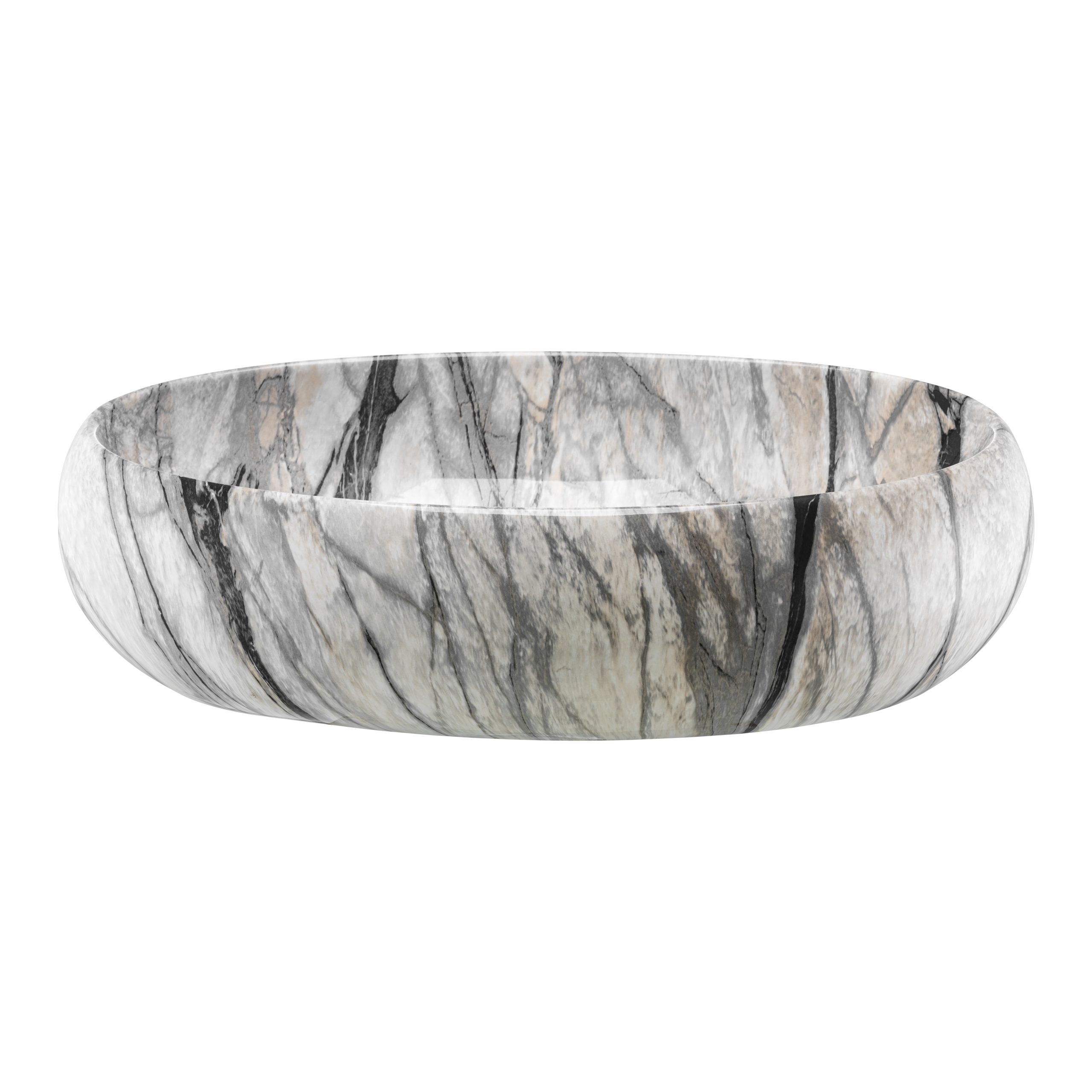 Marmerlook opbouw waskom ovaal | natuur 595X420X160 LX-8452MA-18 KAYVIT