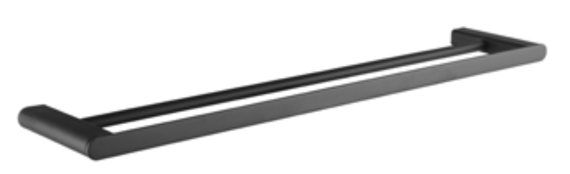 Handdoekhouder dubbel | zwart 595X120X20