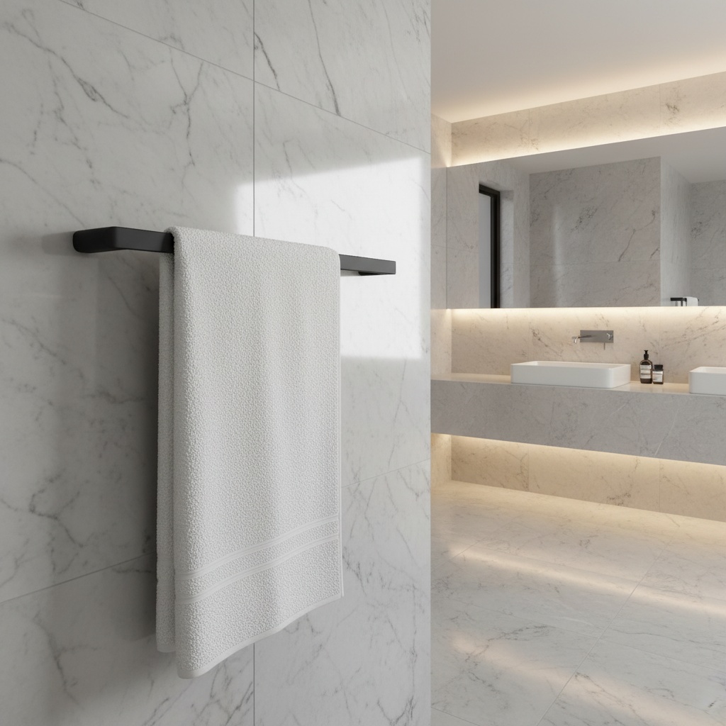 KAYvit handdoekhouder enkel | zwart 595X70X20