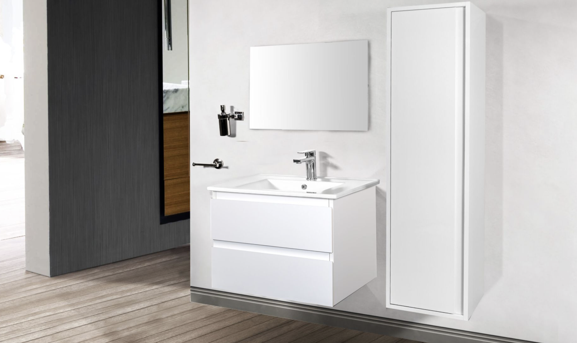 SALLY | Badkamermeubel | Wit Glossy 100 cm