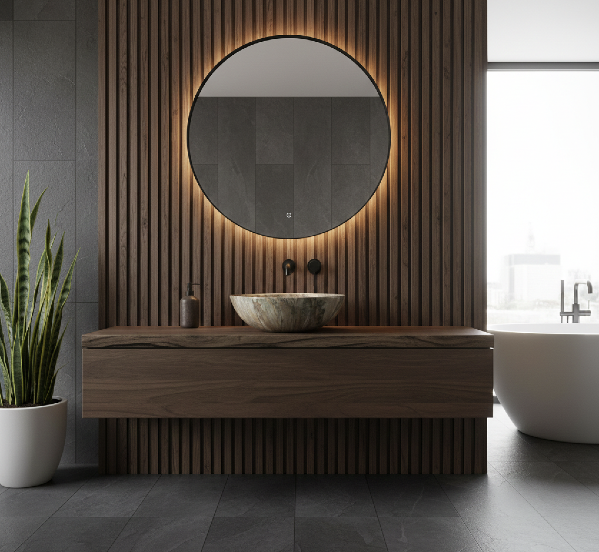 Canyon marmerlook opbouw waskom | bruin 405X405X130  KAYVIT