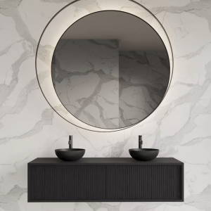 HERONIMUS | Badkamermeubel | Black Veneer 2 Laden 120 cm - Incl. Tp