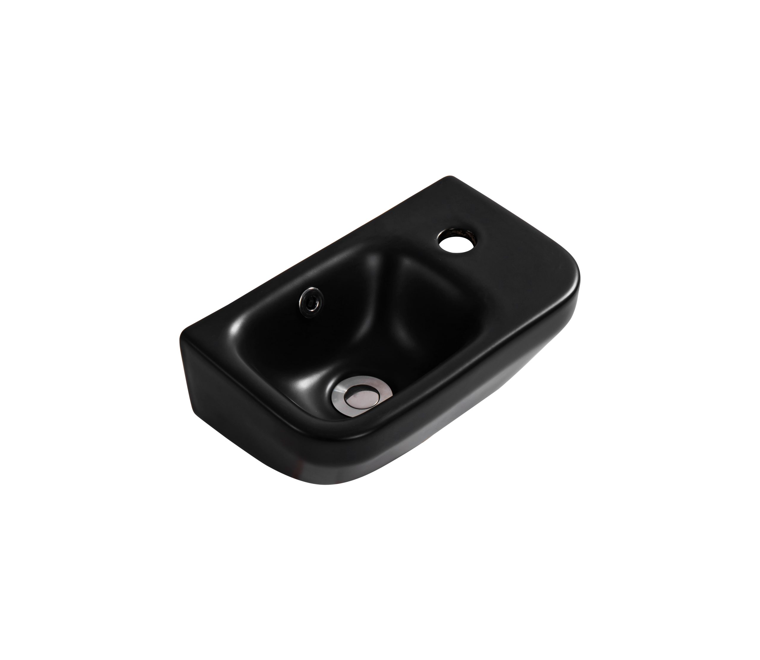 TOILETFONTEIN BOL | MAT ZWART | Kraangat rechts - KAYVIT