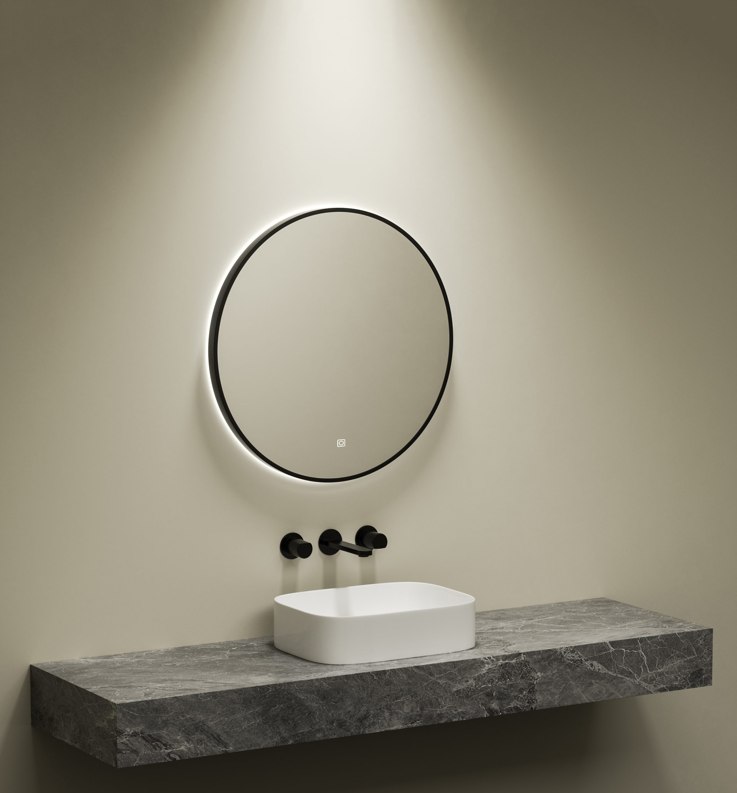 KAYvit Lumi | Badkamer Spiegel Rond 60 Cm Met LED Verlichting – 3 Kleuren