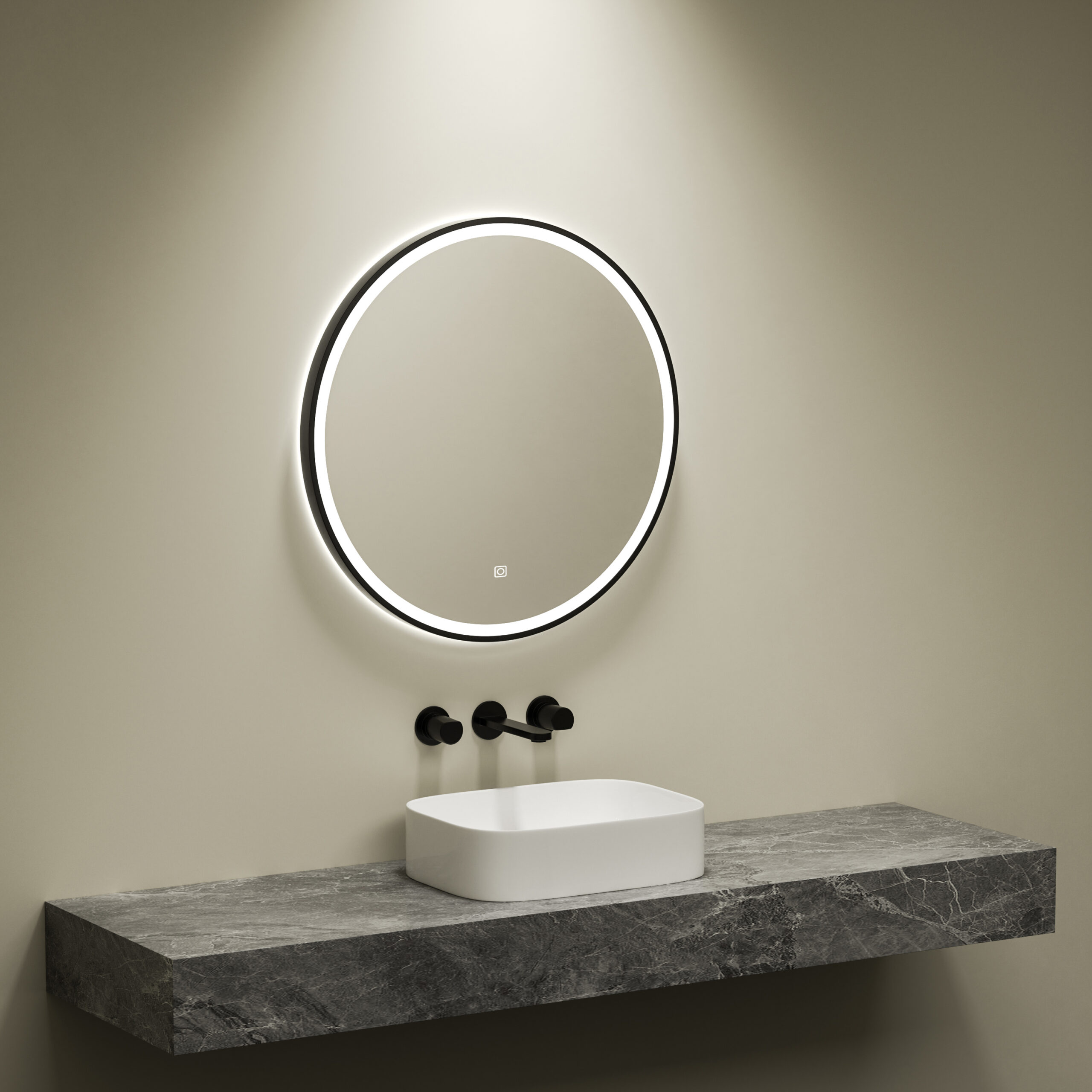 KAYvit Lumi | Badkamer Spiegel Rond 70 Cm Met LED Verlichting – 3 Kleuren