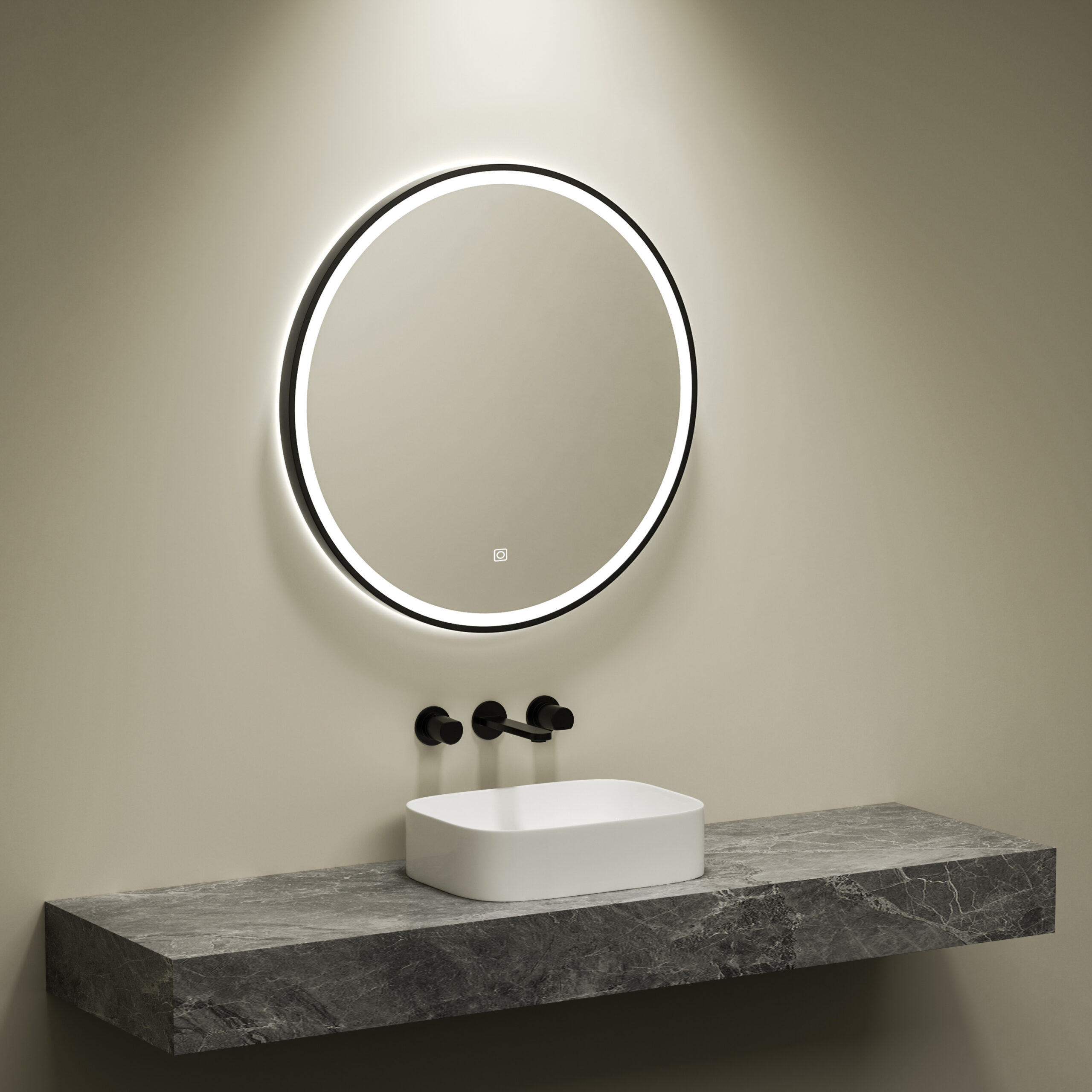 KAYvit Lumi | Badkamer Spiegel Rond 90 Cm Met LED aan de voorkant – 3 Kleuren