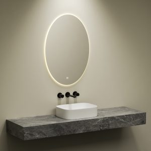 Smart badkamer spiegel ovaal 60 cm met LED verlichting en 3 kleuren