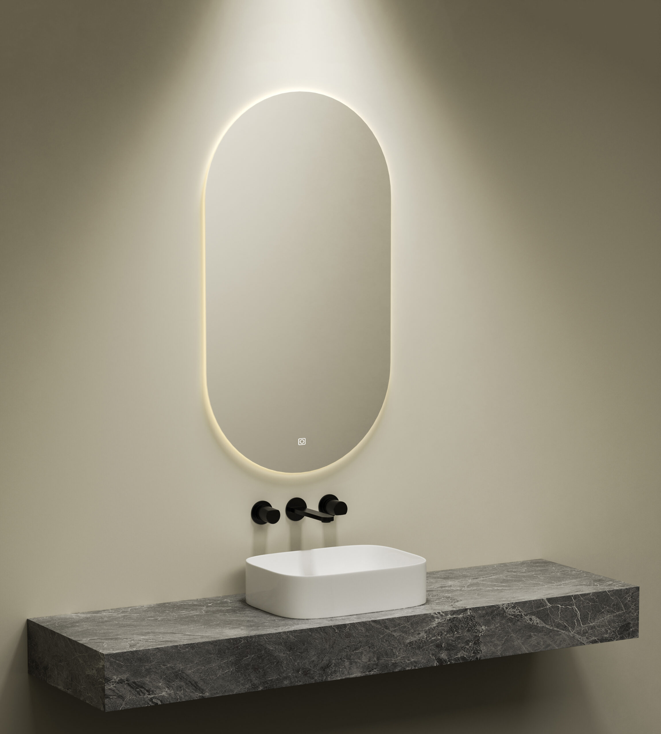 KAYvit Velora | Badkamer Spiegel Lang Ovaal 45X100 Cm Met LED Verlichting en ANTI condens – 3 Kleuren