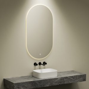 Smart badkamer spiegel lang ovaal 60X120 cm met LED verlichting en 3 kleuren