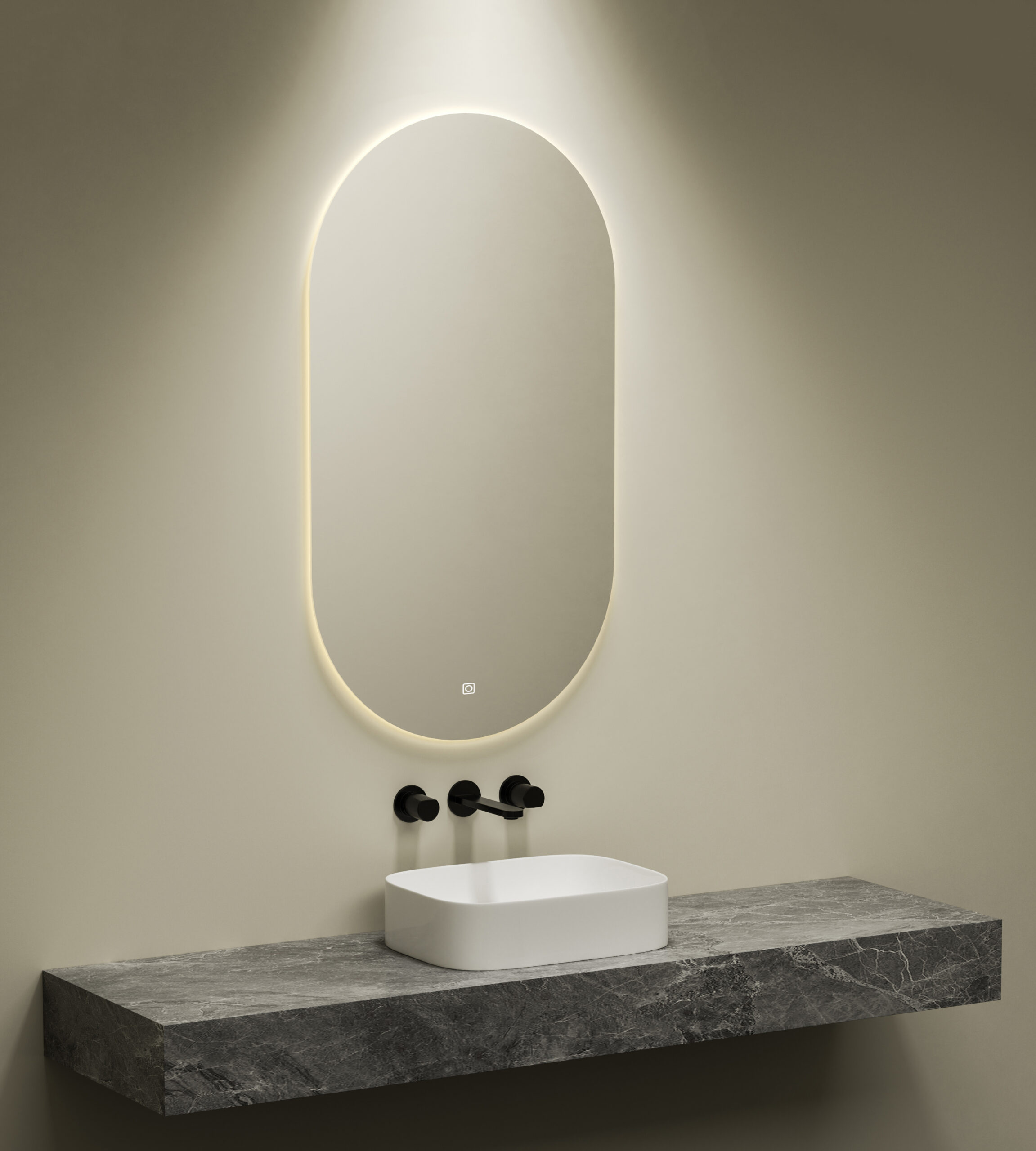 KAYvit Velora | Badkamer Spiegel Lang Ovaal 60X120 Cm Met LED Verlichting – 3 Kleuren